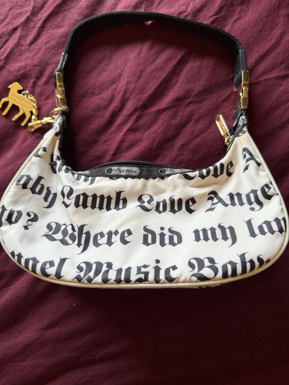 L.A.M.B. By Gwen Stefani for Le Sportsac  with Gold Charm mini bag - Picture 4 of 8